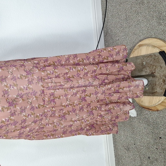 Natural Life Boho Floral Cottagecore Prairie Feminine Bell Sleeve Maxi Dress *M - Picture 9 of 13